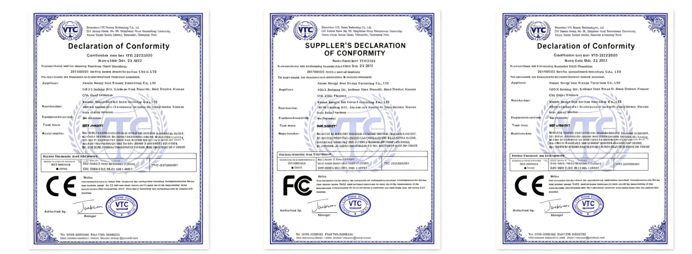 Product certification and test report examples