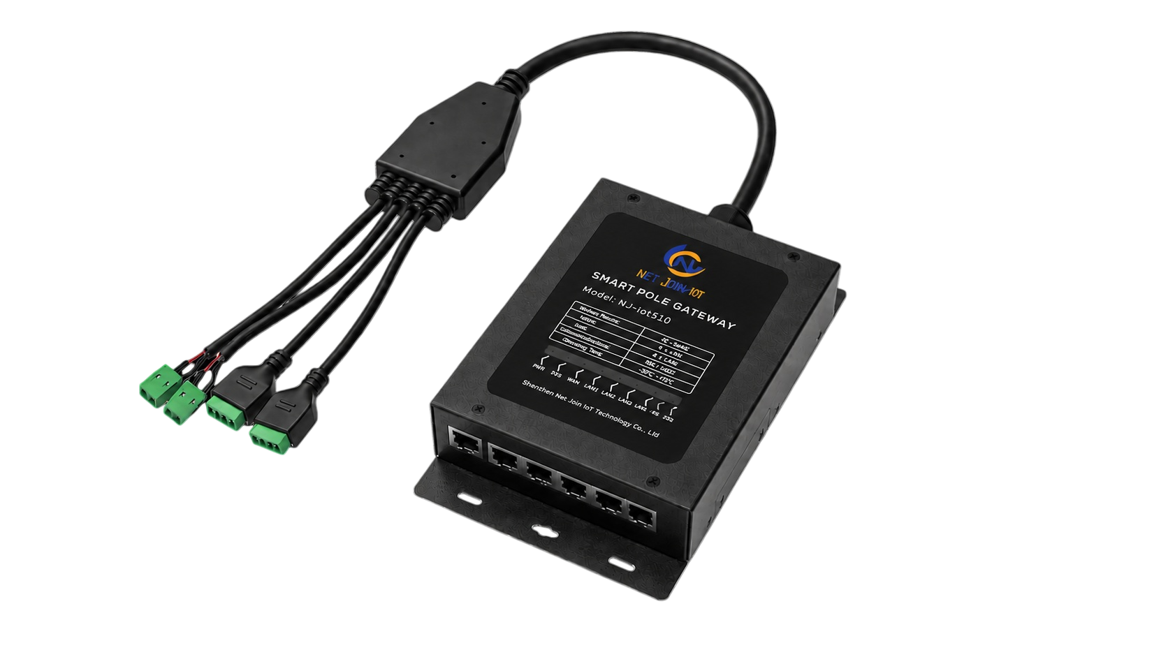 NJ-iot530 smart street light gateway with GPS positioning and pole tilt detection