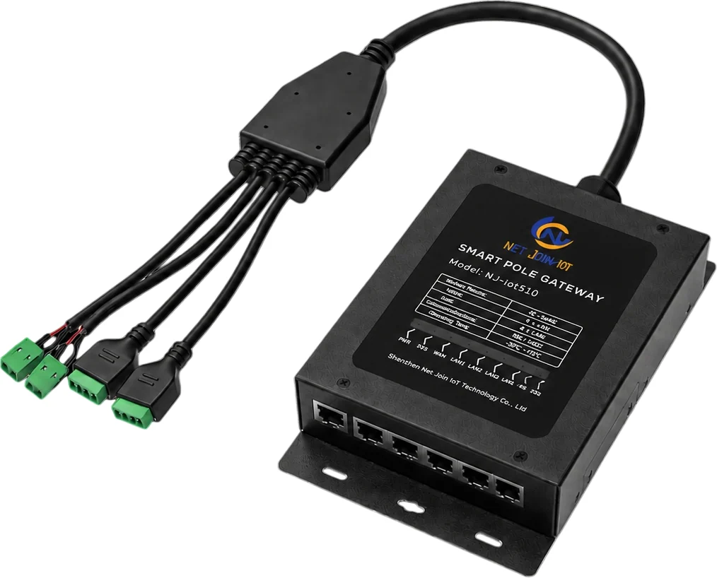 NJ-iot510 smart pole gateway for pole-mounted tilt detection and monitoring